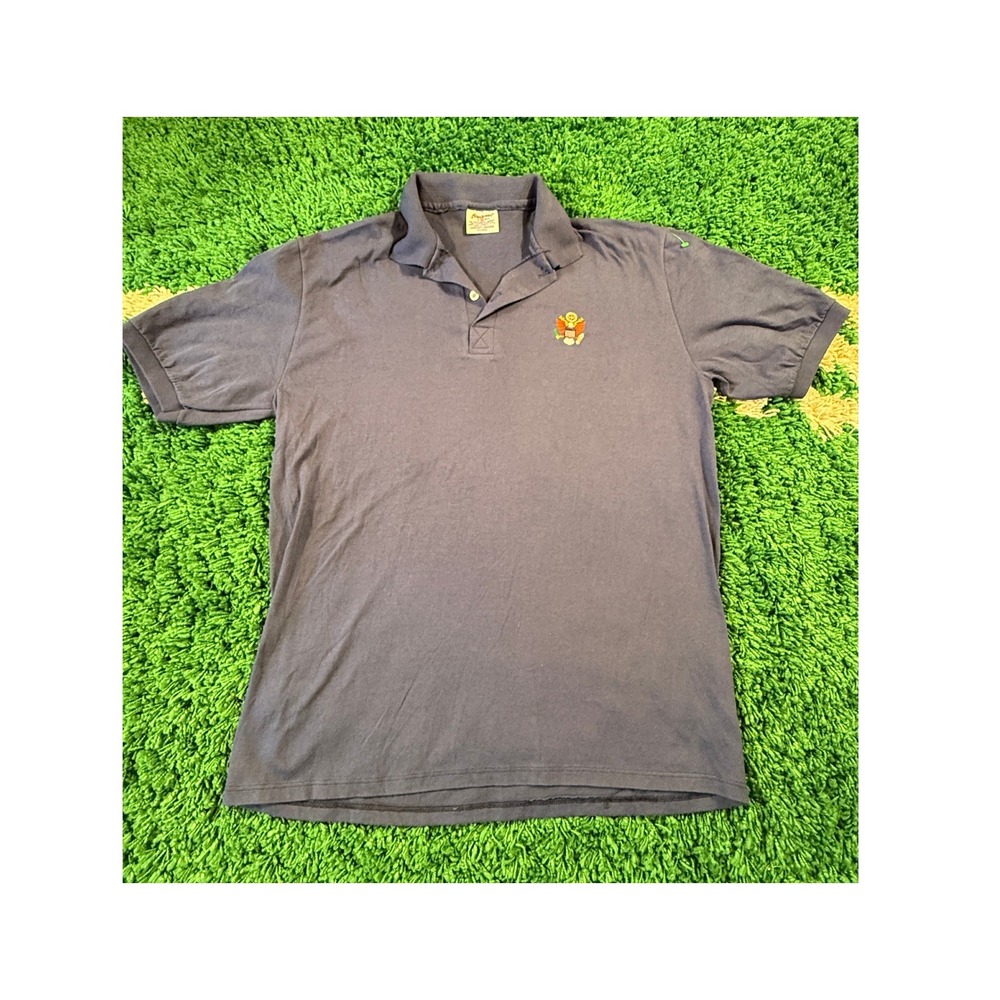 Stedman Polo Shirt Mens XL Blue Like New Vintage USA Great Seal Embroidered